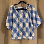 Lane Bryant  Blue and White Checkered Top Photo 0