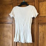 Daytrip Cream Colored Ribbed Short Sleeve Henley Small Photo 4