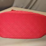 Vera Bradley Large Tall Quilted Red Tote Bag Interior Pockets Colorful Lining Photo 9