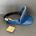 Burberry Ink Blue Removable Zipper Pocket Vinyl Visor Hat Size L Photo 8