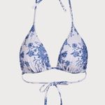 Berlook Floral Halter Triangle Bikini Top ONLY 62 Blue Size L Photo 7