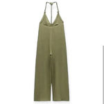 ZARA NWT  Bohemian Style Woven Linen Strap Jumpsuit Photo 2