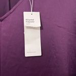Eileen Fisher Dress Shift Satin Handkerchief Hem Purple Raisin Size Medium Slip Photo 1