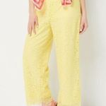 Isaac Mizrahi  Live Wide Leg Pull On Lace Pant Lined Yellow Stretchy Medium Photo 1