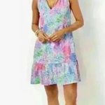 Lilly Pulitzer NWT  Malone Celestial Blue Pink Swing Dress coverup  Size XXS Photo 2