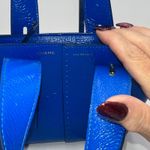 frame denim FRAME Les Second Mini Bag Blue Patent Leather Satchel Shoulder Bag Photo 1