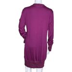 Merokeety  Sweater Womens Medium Purple Longline Cardigan Duster‎ Casual Preppy Photo 2