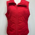 Coldwater Creek Red Quilted Zip Front Vest with Zipper Pockets Size Medium 10-12 Photo 2