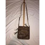 Estalon Brown Crossbody Leather Bag Outside Zip Pockets Gold Hardware Adjustable Photo 5