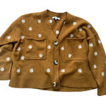 Madewell  Brown Daisy Embroidered Wool Blend Button Front Cardigan S Cottagecore Photo 0