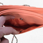 Badgley Mischka Coral Pink Quilted Diamond Pearl Crossbody Camera Bag Purse Photo 7