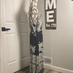 One World women’s New! Black and White Ruched Maxi Sundress size L Photo 3