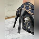 Carven Mesh and Lace open toe heels size 37/7 Blue Photo 10