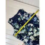 London Times Blue Floral Keyhole Pleated Midi Dress Sleeveless Womens Size 10P Photo 4