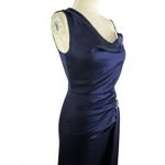NICHOLAS Senda Asymmetric Gown in Midnight 0 New Womens Satin navy Long Dress Blue Photo 5
