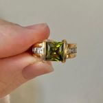 Ecco Green Square Stone Thick Signet Band Ring Jade Olive Sage Earthy Classic Jewelry Photo 11