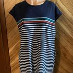 Boden USA Boden Women’s 14 Long Navy Blue Striped Leah Jersey T-Shirt Dress Photo 0