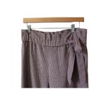 ZARA ‎ trf Red Herringbone Paper Bag Waist Pull On Wide Leg Pants Womens M Photo 2