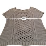 Loft Ann Taylor  Gray‎ Open Chunky Knit Short Sleeve Pullover Sweater Sz XS Photo 4