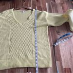 Maurice's Yellow V Neck Sweater Size XS Oversized Waist Cut Photo 5