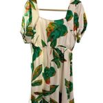 Boutique Eclair Tropical Leaf Print Puff Sleeve Boitique Mini Dress Size Small ECU Photo 1