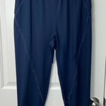 SheIn NWOT curve women’s navy blue white waistband stretch joggers pants active Photo 0