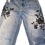 PacSun Black Rose Embroidered Pac Sun Mom Jeans size 24 Photo 1