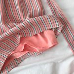 After Market New Pink Striped Ruffle Romper Flutter Trim V-Neck Belted Waist Photo 14