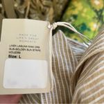 Faherty New  Striped Large Tan Long Shirt Dress Cover Up Cardigan Photo 8