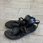 Free People  Vacation Day Black Leather Wrap Sandals New! Photo 7