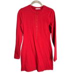 Reformation  Jeans Tam Knit Dress Size‎ Small Red Long Sleeve Henley Mini Photo 3