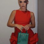 ZARA  bodysuit dress Red Ruffle skirt bodycon formal evening date coctail Photo 6