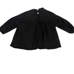 Wishlist NWT Apparel Black Babydoll Long Sleeve Pleated Blouse Womens Size Small Photo 4