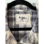 Holding Horses  Blue White Plaid Flannel Western Chiffon Back Shirt Size Small Photo 6