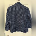 CHAPS  | Navy and white polka dot button down collared shirt, size SP Photo 2