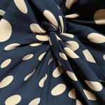 Nicole Miller Vintage Silk V-Neck Short Sleeve Polka Dot Black Tan Midi Dress 8 Femme Dark Age Photo 3