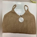 Paper Moon Tan Ribbed Knit Women's Top Size Large Photo 3