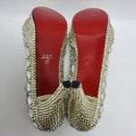 Cinderella Crystal Glass Rhinostones Beaded Wedding Heel Shoes Sz 42 Red Bottom Silver Photo 4