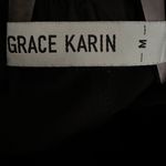 Grace Karin  Black Cropped Paper Bag Waist Pants with Pockets Size Medium Photo 5