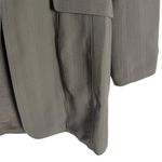 Georgiou Studio Olive Green Tonal Striped Peak Lapel Long Blazer Jacket Size 8 Photo 3