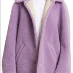 ALC Frank A.L.C Lincoln faux fur teddy coat button front lilac purple medium Photo 0