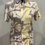 Denim & Flower Women’s Abstract Patterned Shirt - Gray and Yellow tropical vibes like new Photo 0