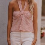ASOS Pink And White Checkered Crop Top Photo 0