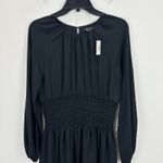 Madewell  Bubble Sleeve Smocked Mini Dress True Black Minimalist Medium NWT Photo 7