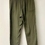 Xirena Jordyn Cotton Mid Rise Tapered Gauze Cropped Pants Cactus Green Women's S Photo 4