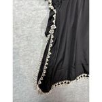 Mud Pie  Women’s Shirt Swimsuit Cover‎ Up Sz S/M Black Pom Pom Detail Boho Beach Photo 3