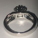 Size 6 Silver Tone & Round Black CZ Solitaire Scroll Design Boho Ring Photo 6