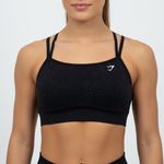 Gymshark Black Seamless Strappy Sports Bra Medium Photo 0