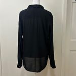 James Perse  Sz S Black Classic Capsule Button Pocket Up Long Sleeve Shirt Women Photo 2