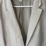 Garnet Hill 100% Linen Blazer size 18 Beige Tan Casual Relaxed Fit Jacket Career Photo 2